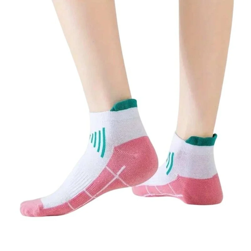 Colorful‎ Athletic Women's Ankle Socks M/L 6 PACK Tab Low Cut Quality Cotton NEW